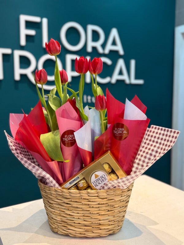 Cesta dupla de Tulipas